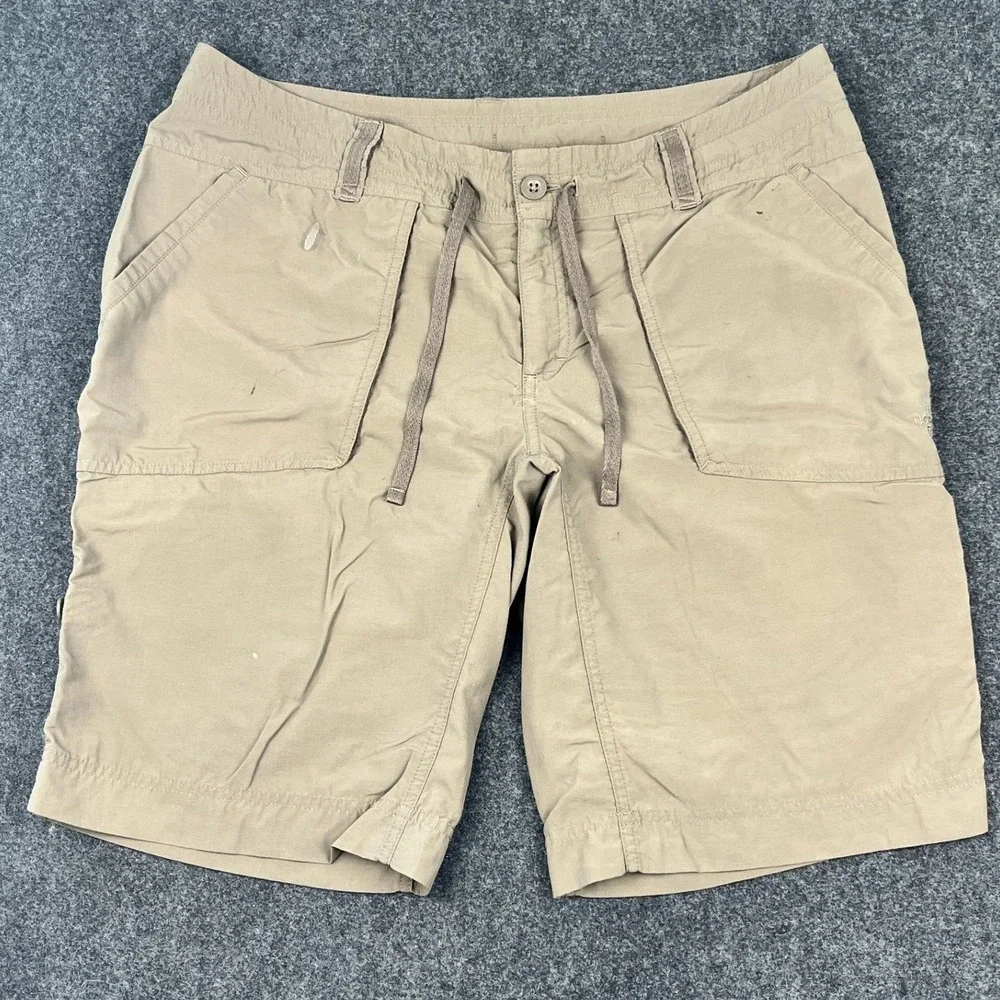The North Face Tekware Mens Hiking Shorts Khaki Tan Drawstring Size 35 APRF
